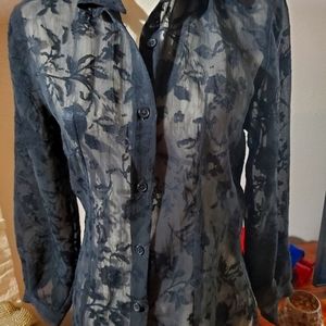 Ann Taylor sheer floral blouse
